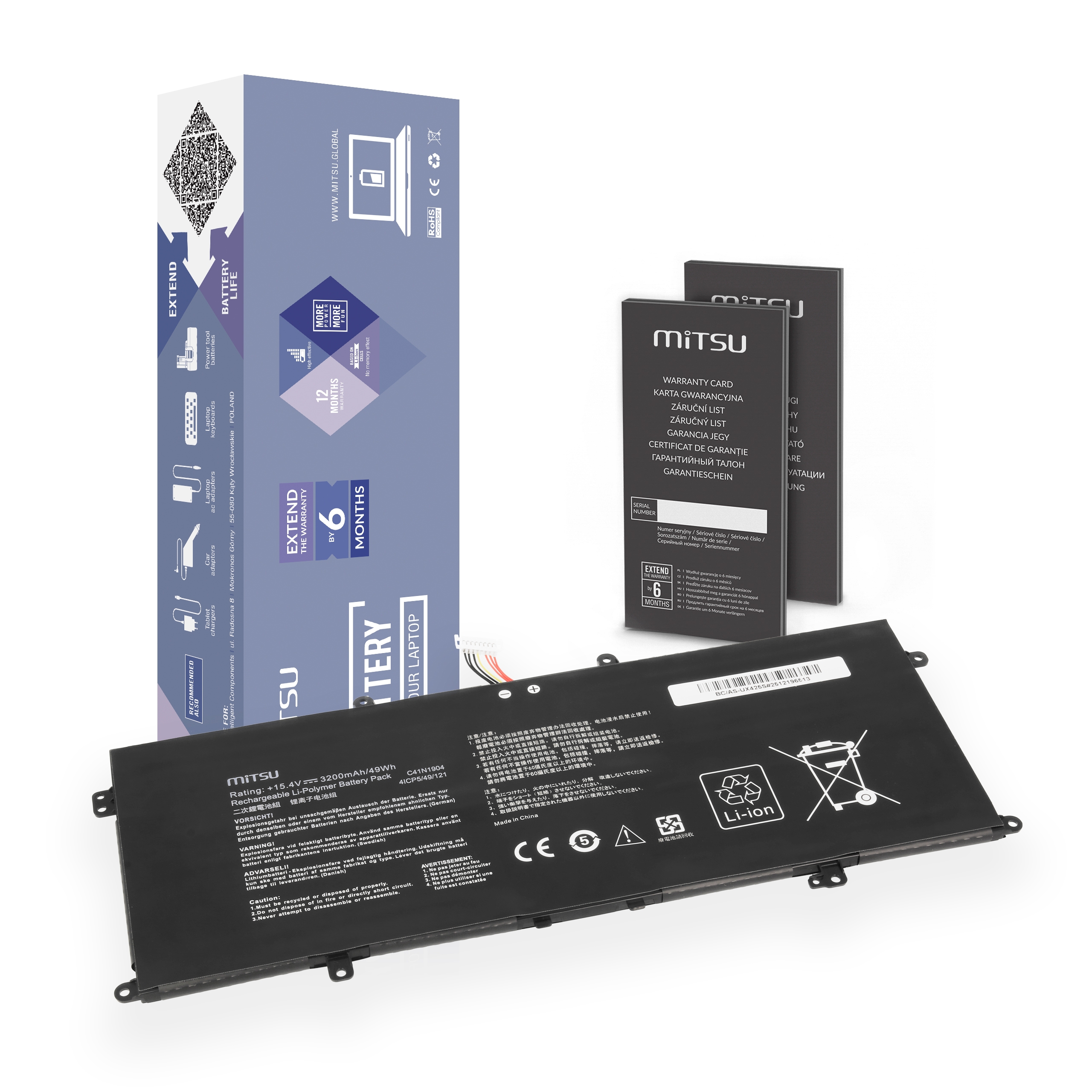 Bateria Mitsu do Asus Zenbook 13, 14 UX325EA, UX425EA (3200mAh)