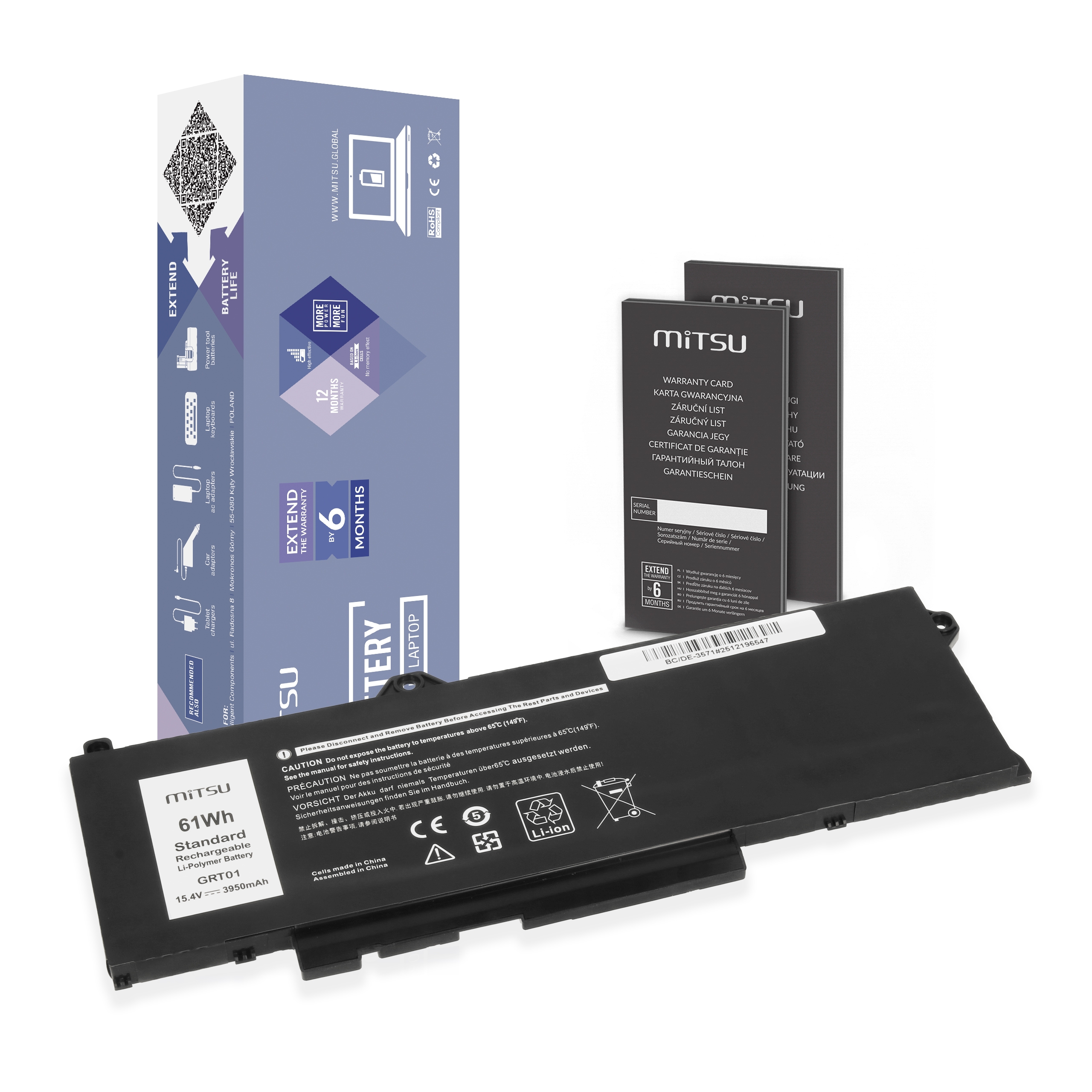 Bateria Mitsu do Dell Latitude 5421, 5521, Precision 3571, 3470