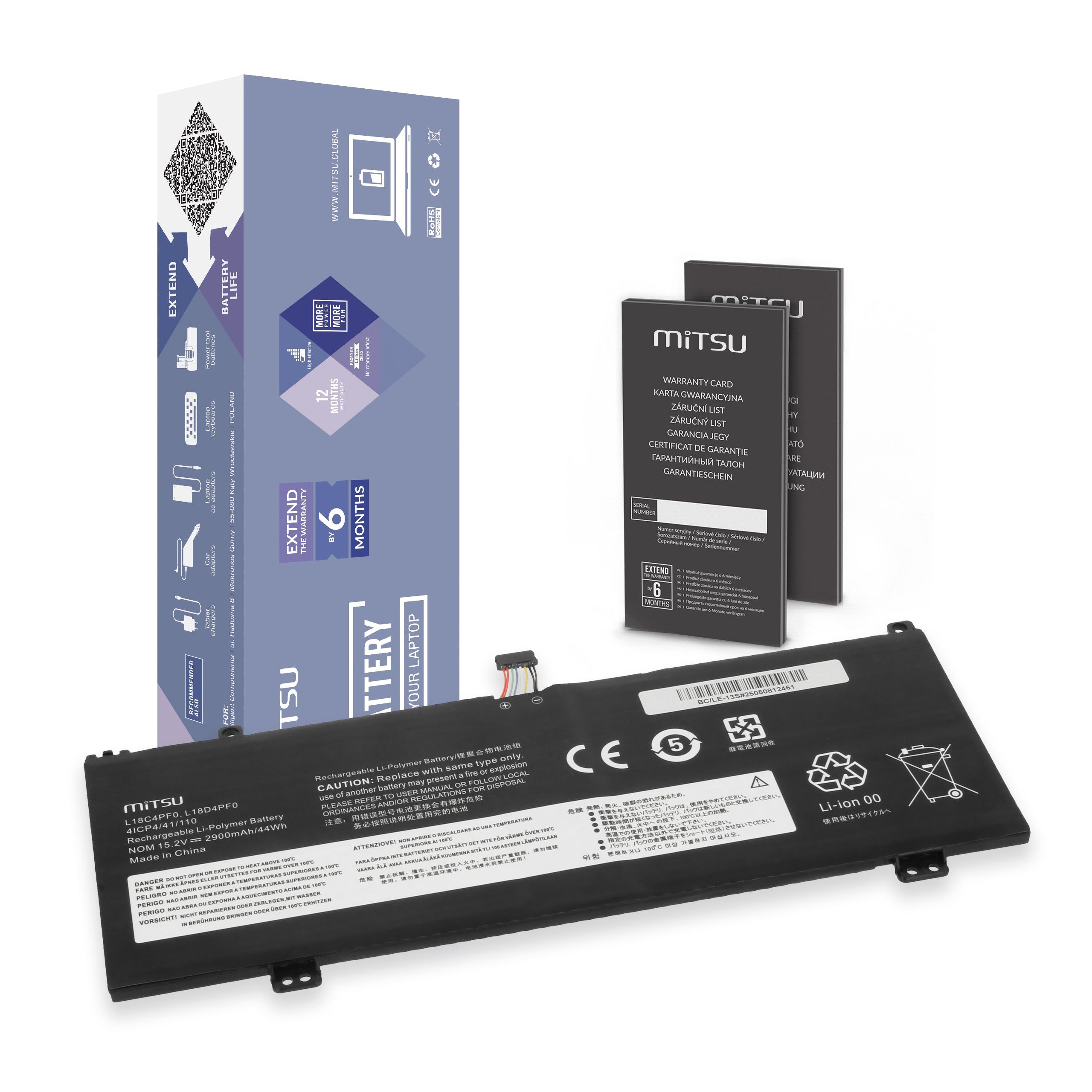 Bateria Mitsu do Lenovo ThinkBook 13s G4 ARB, 13s IWL