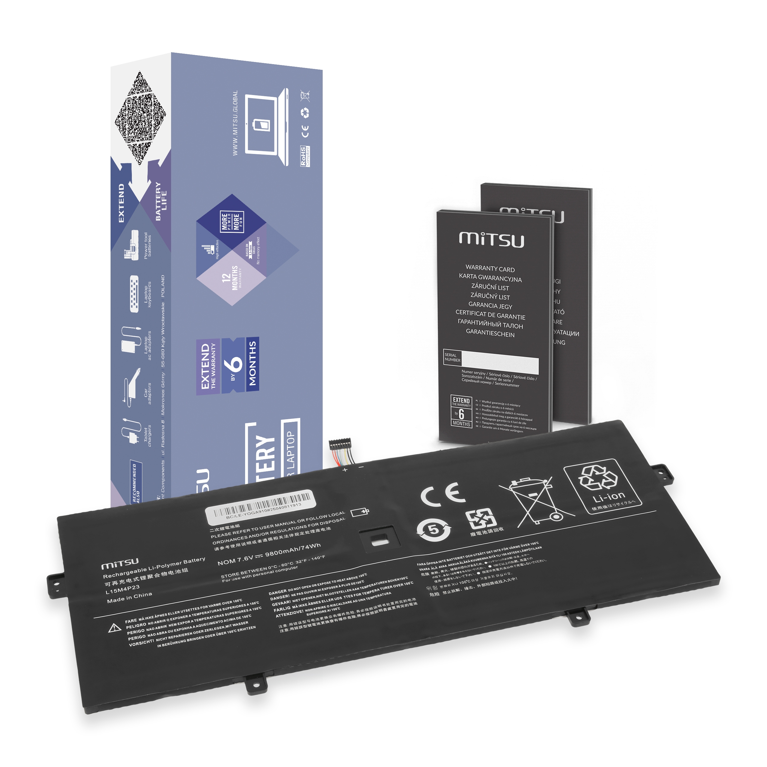 Bateria Mitsu do Lenovo Yoga 910-13IKB