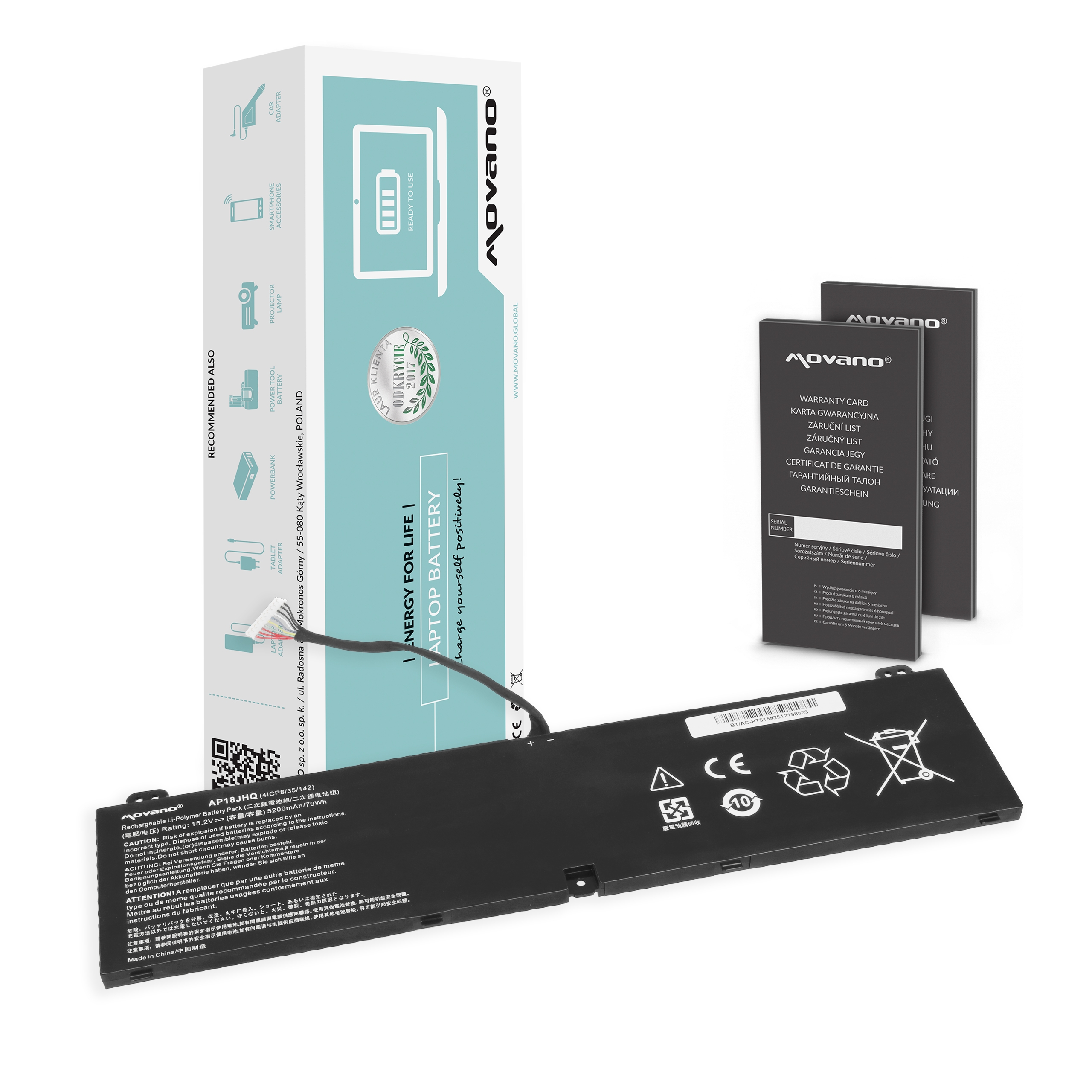 Bateria Movano do Acer ConceptD 7 CN715, Predator Triton 500 PT515