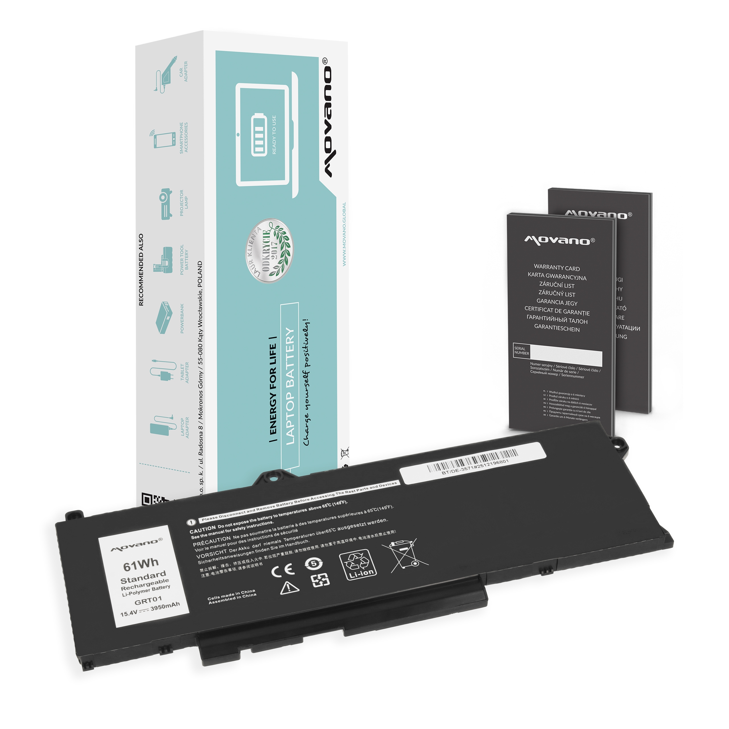 Bateria Movano do Dell Latitude 5421, 5521, Precision 3571, 3470