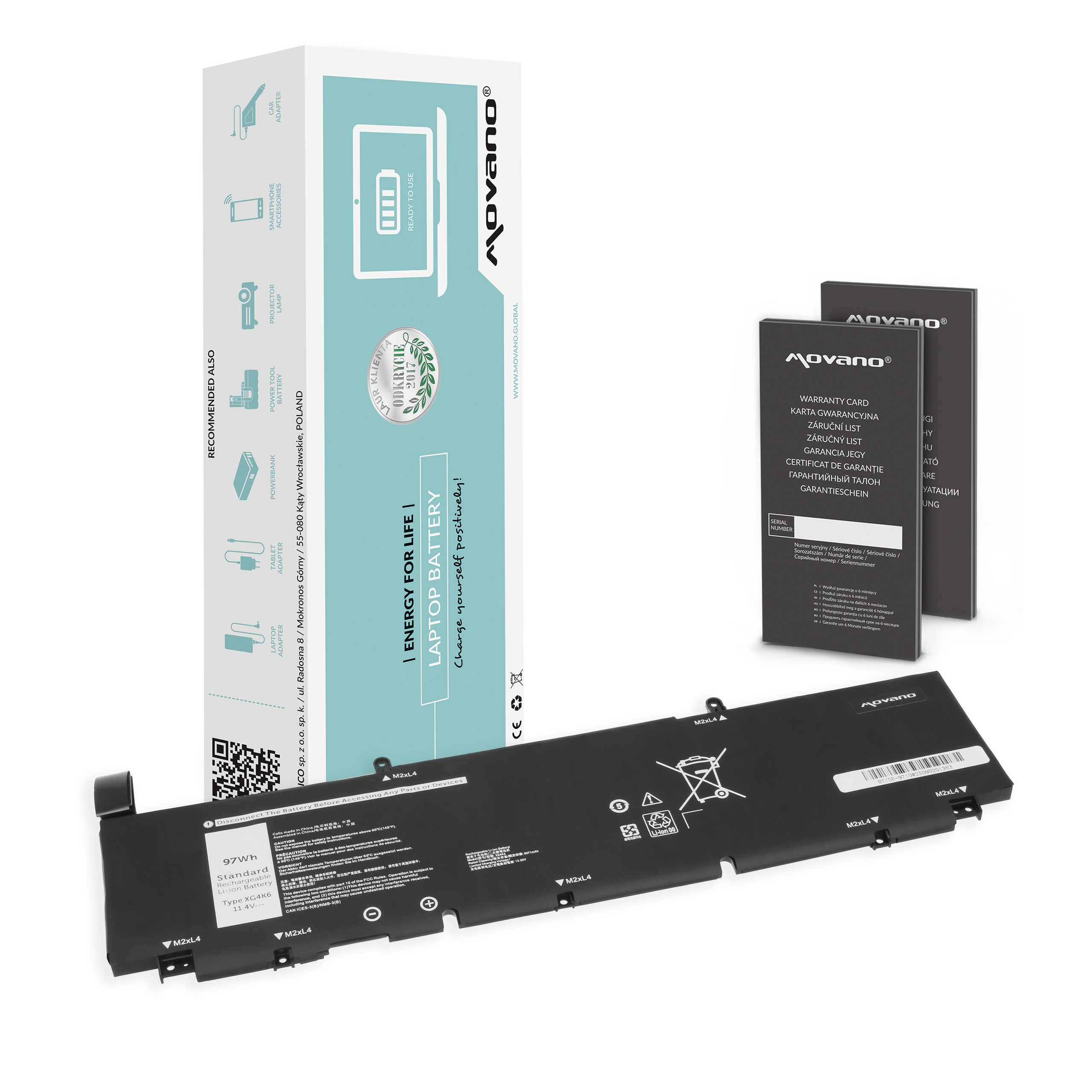 Bateria Movano do Dell Precision 16 5680, 17 17 5750, XPS 17 9710
