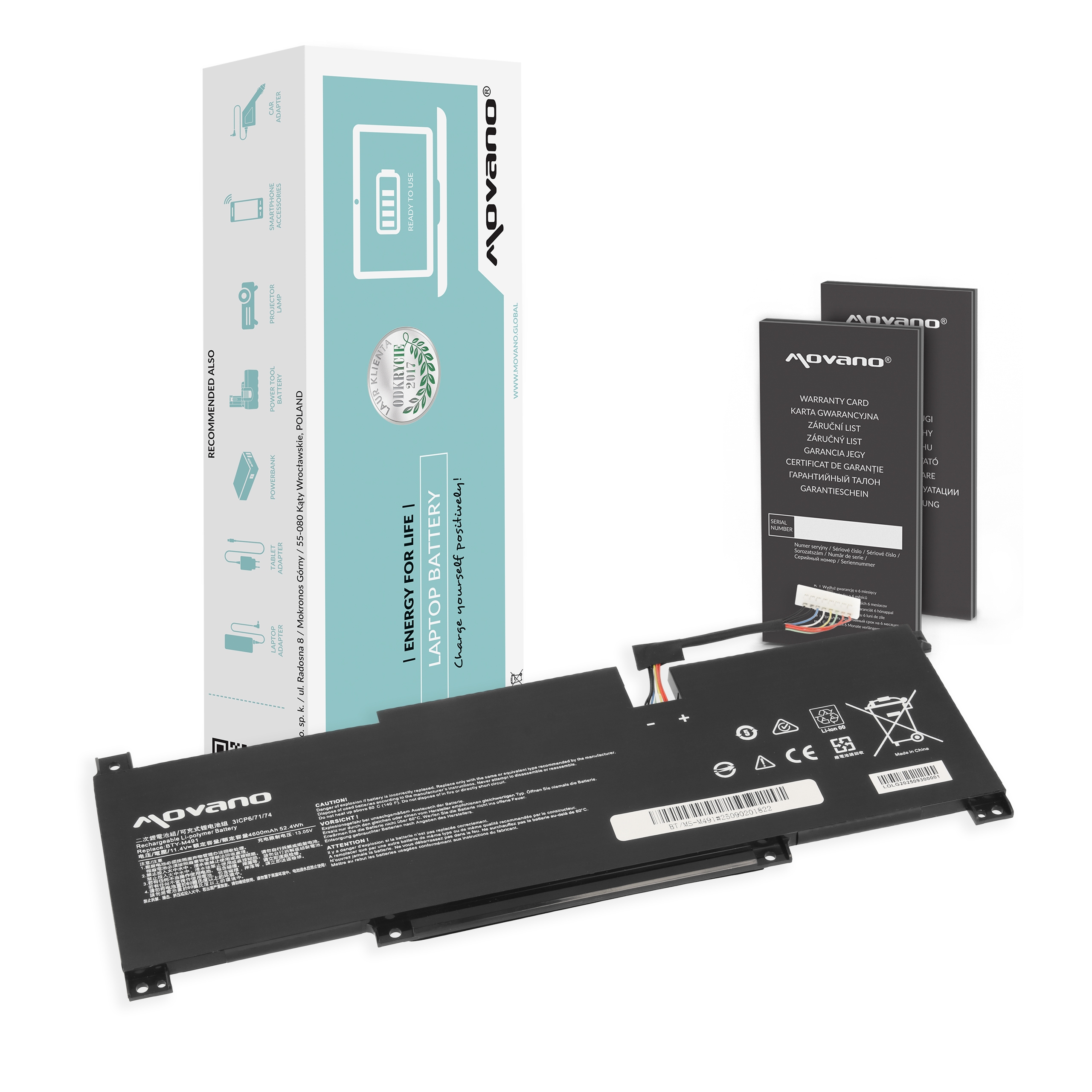 Bateria Movano do MSI Modern 14 C12M, Stealth 15M A11UEK