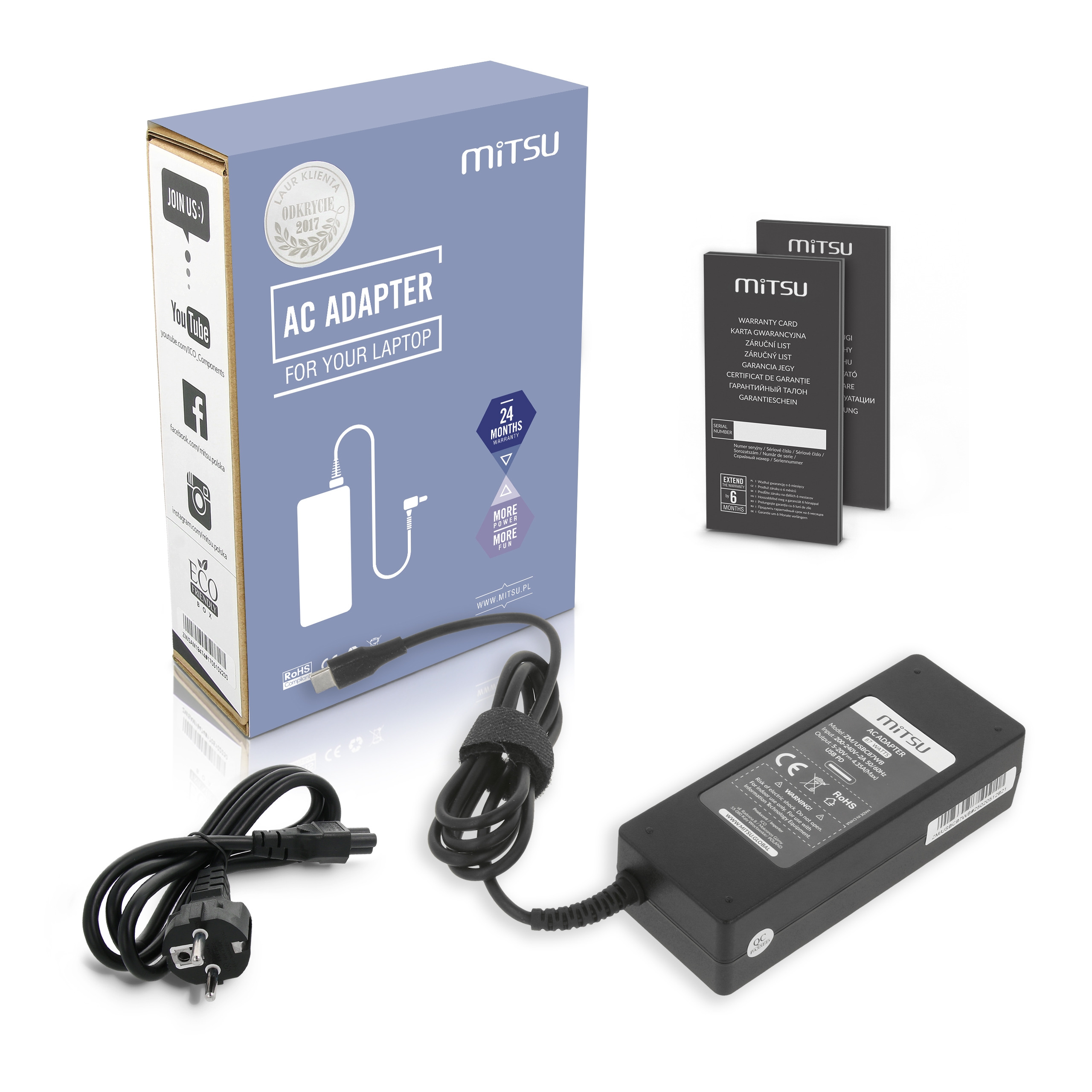 Zasilacz Mitsu 87W USB type C USB-C (black)